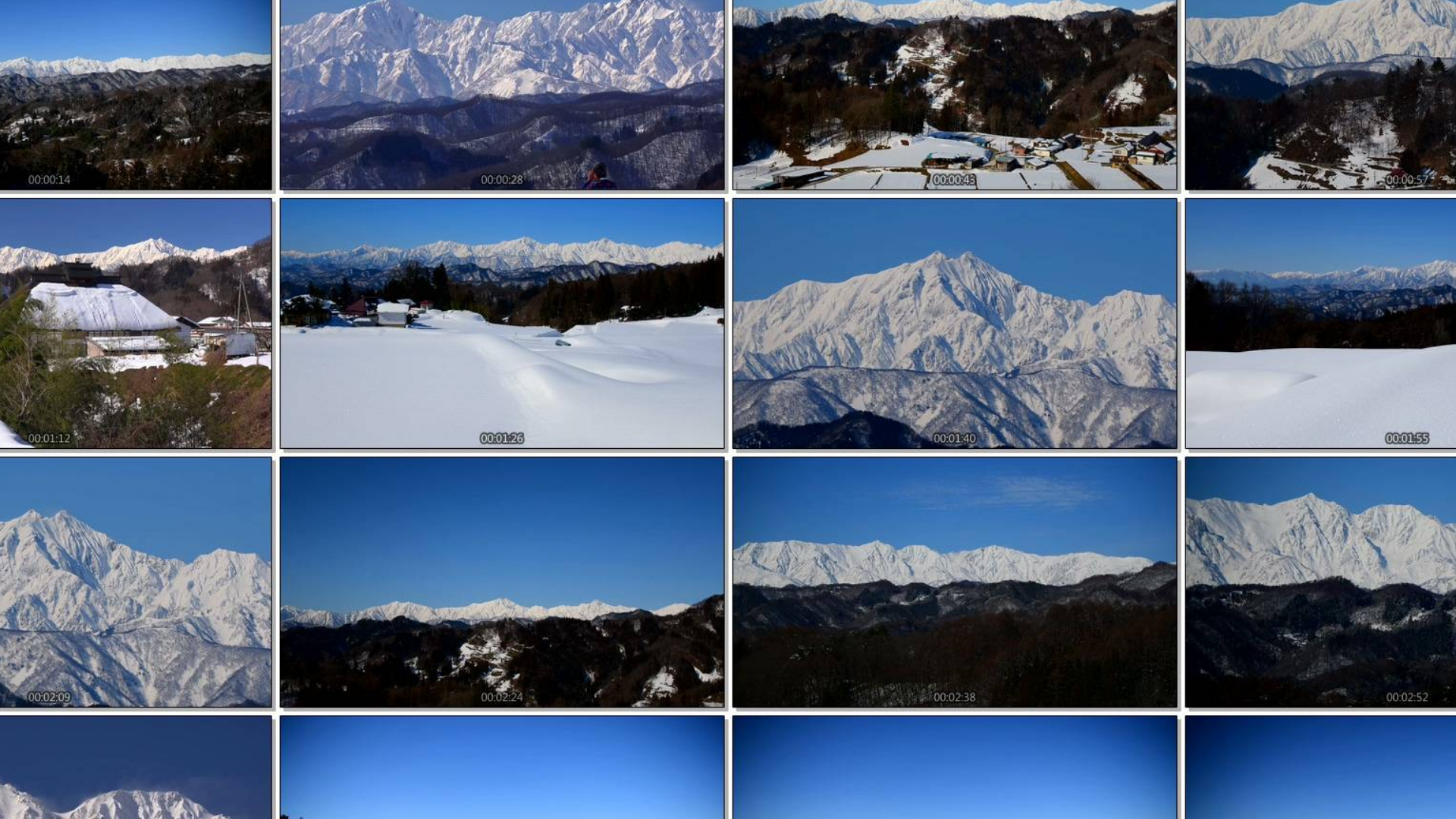 4K 小川村最美丽的冬天风景